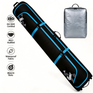 Expandable Rolling Snowboard Bag Set with Separate Boot Storage Bag, Waterproof Oxford Wheeled Snowboard Travel Bag, ISO BSCI Certified Custom Snowboard Carry Bag