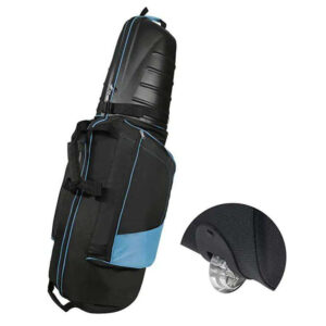 Black Light Blue Hard Case Top Golf Travel Bag for Airlines, Heavy Duty Padded Wheeled Golf Club Travel Cover Customizable Oxford Fabric for Amateur & Pro Golfers Air Travel