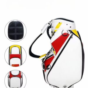 Fashion PU Leather Custom Golf Tour Bag with Multi Storage Pockets, Large Capacity Durable Golf Club Carrier, Blank Surface Support Custom Logo & Pattern Printing for Men Golfers