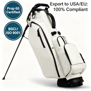 BSCI ISO9001 Prop65 Certified Lightweight Golf Stand Bag, Waterproof PU Golf Club Carry Bag for Men & Women, Insulated Pocket Design Golf Bag 100% Compliant for USA & EU Wholesale Export