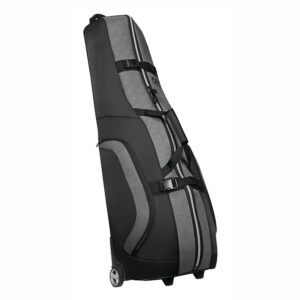 Charcoal Grey Black Rolling Golf Travel Cover Thick Protective Fabric Padded Golf Club Travel Bag with Built-in Wheels for All Golfers