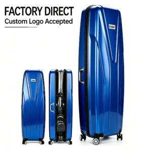 Bright Blue ABS Waterproof Hardshell Golf Travel Bag with 4 Silent Rolling Wheels, Customizable Hard Golf Club Travel Case, Factory Direct Hard Airline Luggage for Male Golfers