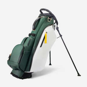 Green White Two-Tone Waterproof PU Golf Stand Bag for Men & Women, Lightweight Walking Golf Club Carry Bag with Multi Storage Pockets, Luxury Custom Golf Stand Bag for Tournament & Daily Golf Play