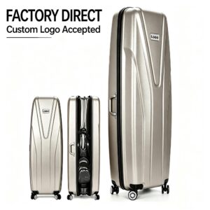 Champagne Gold ABS Hardshell 4-Wheel Golf Travel Hard Case, Waterproof Shock Resistant Golf Club Carrier, Custom Logo Wholesale Hard Airline Golf Travel Bag for Competitions & Golf Vacations
