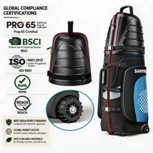 Airline Approved Hybrid Hard Top Golf Travel Bag 1680D Nylon Wheeled Golf Club Case With Tank Wheels