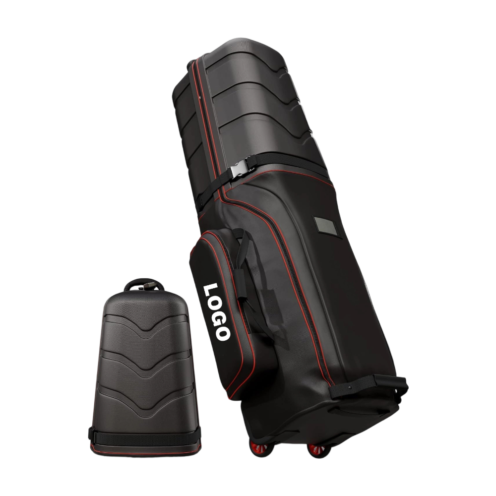 Detachable Rigid Hardshell Top Waterproof Golf Travel Bag, Custom Logo Wheeled Hard Golf Travel Case, Split Design Shockproof Golf Club Protective Bag for Men Cross-Country Golf Trips