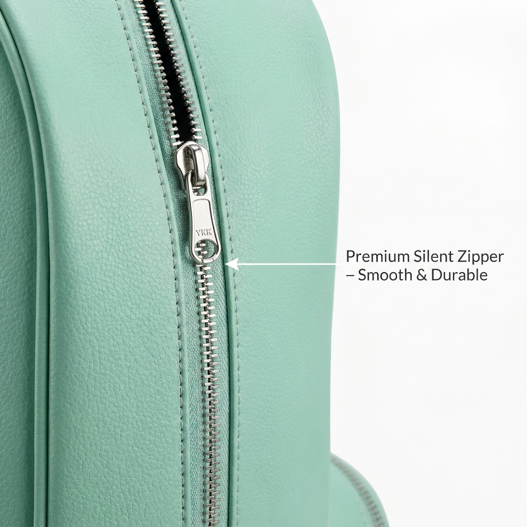 Premium Silent Smooth Zipper Detail, Mint Green Waterproof PU Leather Custom Golf Cart Bag, Durable Lightweight Designer Golf Club Carry Bag for Golf Course & Tournament Play