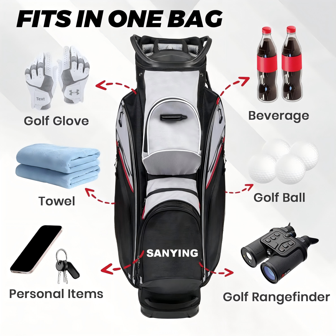 Golf Cart Bag Multi Pocket Divider Organizer Travel Lightweight Durable Equipment Carry Golf Bag Tag Custom - Image 4