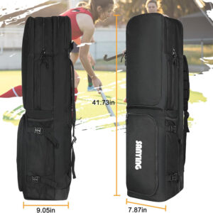 Large capacity field hockey equipment backpack dimension display, portable field hockey stick carry bag for men women athletes