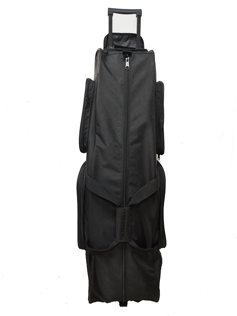 Plain Black Heavy Duty Fencing Wheeled Trolley Bag, Water Resistant Oxford Fencing Protective Gear Travel Bag, Large Capacity Storage for Fencing Sword Uniform & Accessories