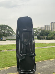 Heavy Duty Polyester Lining Wheeled Golf Flight Bag for Airplane Check-in, Foldable Portable Golf Club Travel Jacket with Compression Straps, All-Purpose Sports Golf Travel Carrier