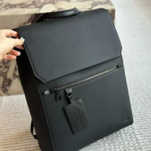 Black Pebbled PU Leather Multifunctional Business Laptop Backpack, Large Capacity Unisex Casual Travel Backpack, Waterproof Work Backpack for Daily Commute & Short Travel