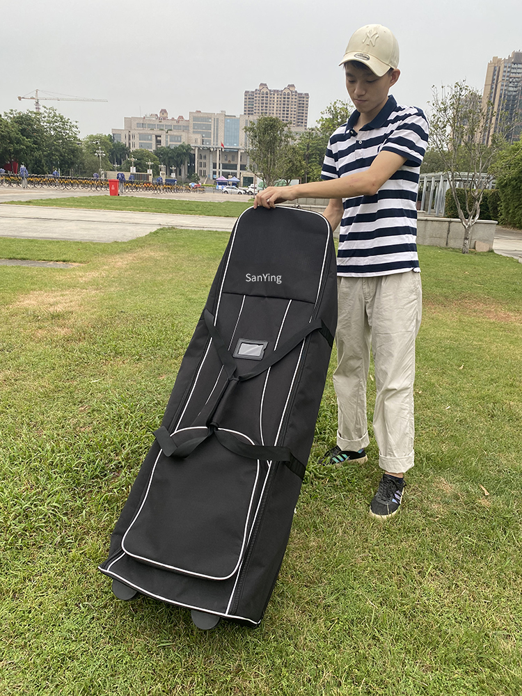 Hot Selling Portable Foldable Golf Flight Bag with Rolling Wheels, Polyester Lining Golf Club Airplane Travel Jacket, Lightweight Wheeled Golf Travel Bag for Daily Golf & Cross-Country Air Travel