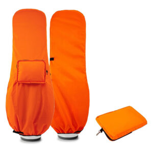 Golf Bag Rain Cover Custom Logo High Visibility Red Golf Club Protector Corporate Gift Foldable Hood