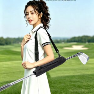 Padded Nylon Golf Club Sleeve, Quick Release Golf Club Protector with Adjustable Shoulder Strap & 3 Golf Ball Pouch