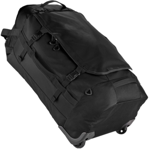 Rolling Duffel Bag Black Polyester Large Capacity Zipper Closure Durable Travel Bag With Wheels Professional Wheeled Luggage Bag