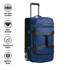 Rolling Duffel Bag Telescopic Handle Padded Front Handle Compression Straps Upright Suitcase Style Inline Wheel Trolley Luggage