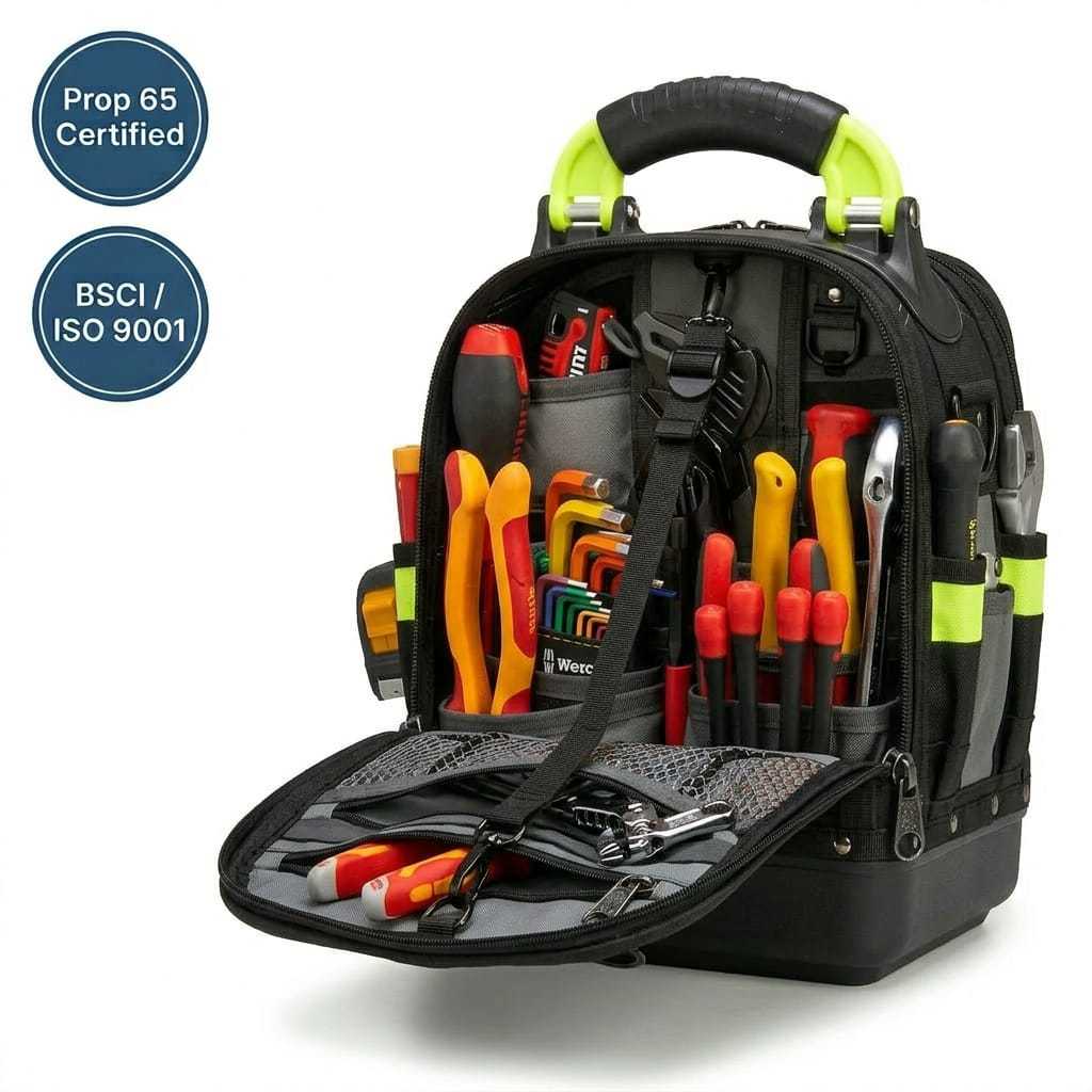 For Large-capacity Multi-function Electrician Hardware Toolkit Multi-zipper Multi-compartment Design Easy Store Durable