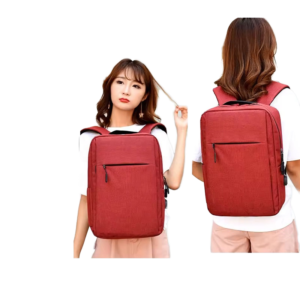 Red lightweight business travel laptop backpack for women, minimalist polyester school backpack daily commute shoulder bag