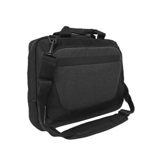 Side angle view wholesale men nylon briefcase bag, multi‑zipper design business laptop carry bag for work and travel
