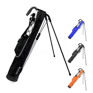 Golf Sunday Bag Lightweight Nylon Stand System Padded Handle Zipper Pocket