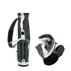 Collapsible lightweight golf carry bag, foldable portable golf pencil bag with padded shoulder strap and exterior storage pockets